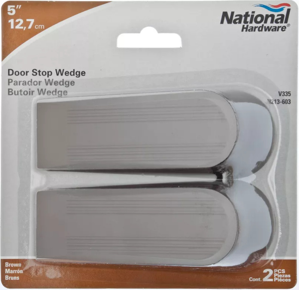 National Hardware N213-603 5" x 2" V335 Series Door Stop, Rubber Brown - pack of 2