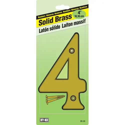 Numbering Solid Brass 4" Dimensional (#4)