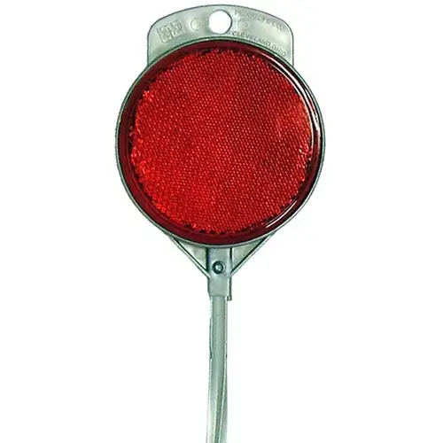 Driveway Marker, Aluminum Post, Red Reflector