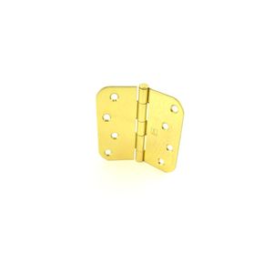 4" x 4" 5/8 Radius Full Mortise Residential Plain Bearing Hinge # 033051 Bright Brass Finish