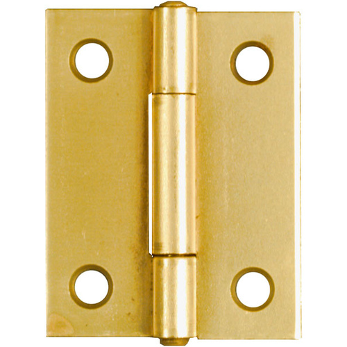 Narrow Hinge, 2 in W Frame Leaf, 0.056 in Thick Frame Leaf, Steel, Brass, Fast Spun Pin - pack of 2