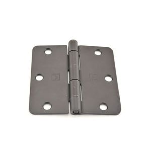 3-1/2" x 3-1/2" 1/4 Radius Full Mortise Residential Plain Bearing Hinge # 041116 Matte Antique Bronze Finish