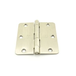 3-1/2" x 3-1/2" 1/4 Radius Full Mortise Residential Plain Bearing Hinge # 030652 Satin Nickel Finish