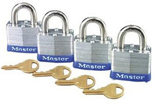 Master Lock Company 3008D Padlock 3008D 1-5/16" H X 1-5/8" W X 1-1/2" L Steel Double Locking Keyed Alike Silver Laminated