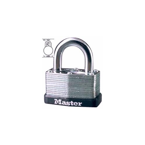 Padlock 1-1/16" H X 1-3/4" W Laminated Steel Warded Locking Silver - pack of 4