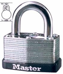 Master Lock Company 500D Padlock 1-1/16" H X 1-3/4" W Laminated Steel Warded Locking Silver