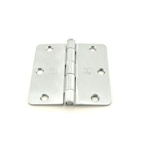 3-1/2" x 3-1/2" 1/4 Radius Full Mortise Residential Plain Bearing Hinge # 030647 Satin Chrome Finish