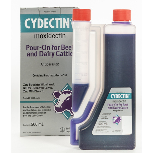 Bayer Animal Health 023-81127018 CYDECTIN POUR ON FOR BEEF AND DAIRY CATTLE - 500 ML