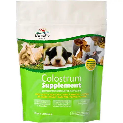 MANNA PRO PRODUCTS LLC 1000330 Colostrum Newborn Formula For Livestock, 16-oz.