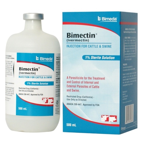 Bimeda North America 1BIM018 Bimectin (Ivermectin) Injection for Cattle & Swine 500-mL