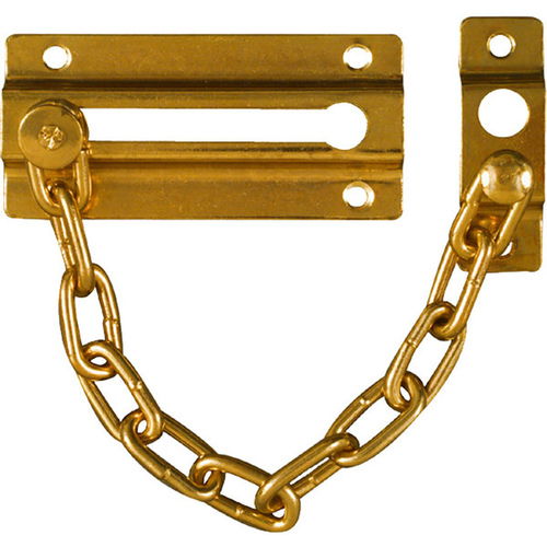 V806 Keyed Chain Door Lock Brass Finish