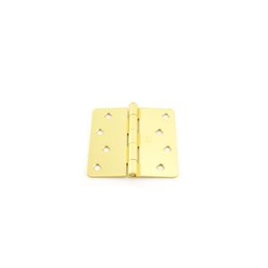 4" x 4" 1/4 Radius Full Mortise Residential Plain Bearing Hinge # 029698 Satin Brass Finish