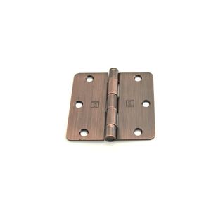 3-1/2" x 3-1/2" 1/4 Radius Full Mortise Residential Plain Bearing Template Hinge # 030698 Antique Bronze Finish