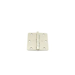 3-1/2" x 3-1/2" 1/4 Radius Full Mortise Residential Plain Bearing Template Hinge # 016936 Satin Nickel Finish