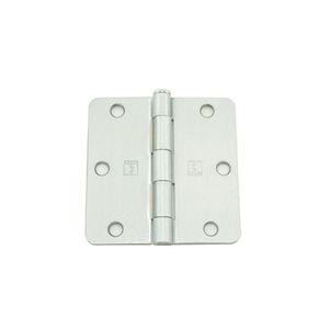 3-1/2" x 3-1/2" 1/4 Radius Full Mortise Residential Plain Bearing Template Hinge # 030695 Satin Chrome Finish