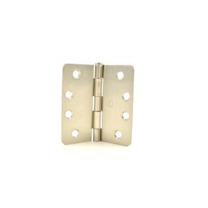 4" x 4" 1/4 Radius Full Mortise Residential Plain Bearing Template Hinge # 016897 Satin Nickel Finish