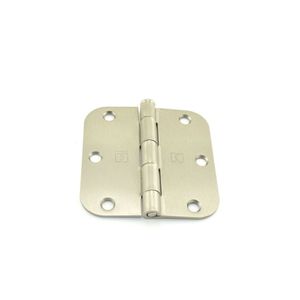 3-1/2" x 3-1/2" 5/8 Radius Full Mortise Residential Plain Bearing Hinge # 030856 Satin Nickel Finish