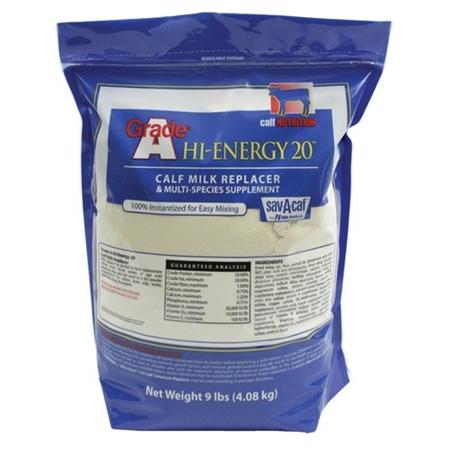 MILK PRODUCTS LLC 01-7401-0220 Sav-A-Caf Grade A Hi-Energy 20 Calf Milk Replacer 9-LB