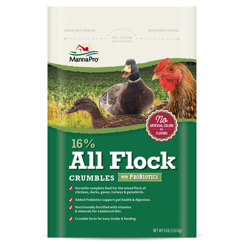 Manna Pro 16% All Flock Crumbles With Probiotic