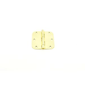 3-1/2" x 3-1/2" 5/8 Radius Full Mortise Residential Plain Bearing Hinge # 030851 Bright Brass Finish