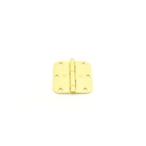 3-1/2" x 3-1/2" 5/8 Radius Full Mortise Residential Plain Bearing Hinge # 029757 Satin Brass Finish