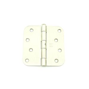 4" x 4" 5/8 Radius Full Mortise Residential Plain Bearing Hinge Non Removable Pin # 035756 Satin Nickel Finish