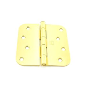 4" x 4" 5/8 Radius Full Mortise Residential Plain Bearing Hinge # 029770 Satin Brass Finish
