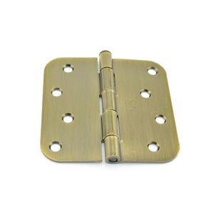 4" x 4" 5/8 Radius Full Mortise Residential Plain Bearing Hinge # 033313 Antique Brass Finish