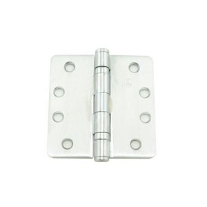4" x 4" 5/8" Radius Full Mortise Standard Weight Ball Bearing Hinge # 009192 Satin Chrome Finish