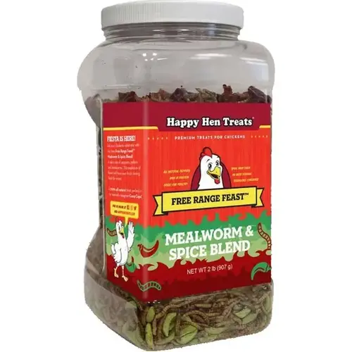 Happy Hen Treats 089-17807 Free Range Feast - Mealworm & Spice Blend 2-lb Container