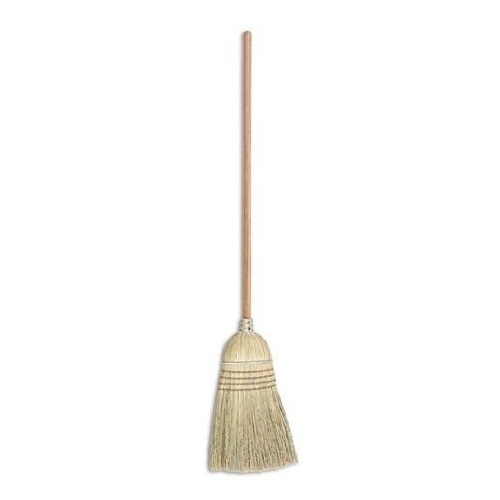 Warehouse Broom Blended Broomcorn Bristles with 1-1/8" Diameter Handle Yellow