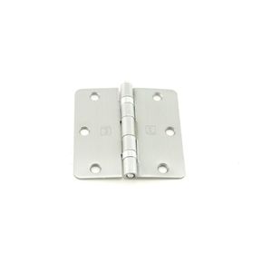 3-1/2" x 3-1/2" 1/4 Radius Full Mortise Residential Weight Ball Bearing Hinge # 034349 Satin Chrome Finish
