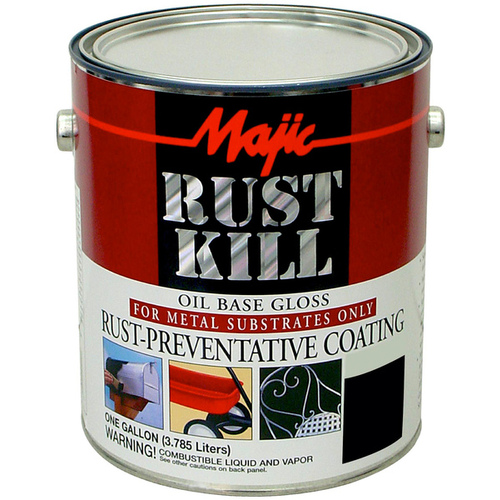 Rustkill Rust-Preventive Coating, Semi-Gloss, Black, 1 gal Can