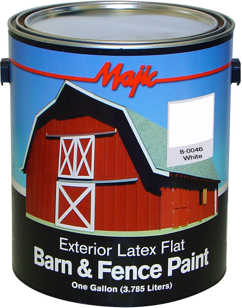 TRUE VALUE MFG COMPANY 8-0046-1 Town & Country Barn & Fence Paint, Flat Latex, White, Gallon