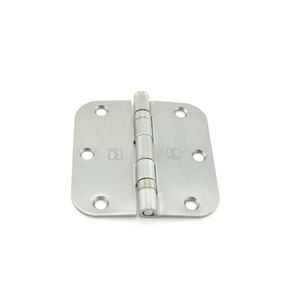3-1/2" x 3-1/2" 5/8 Radius Full Mortise Residential Weight Ball Bearing Hinge # 034365 Satin Chrome Finish