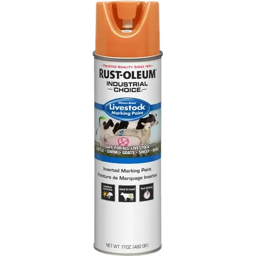 Rust-Oleum 383006 Rust-Oleum Livestock Marking Paint 17oz - Fluorescent Orange
