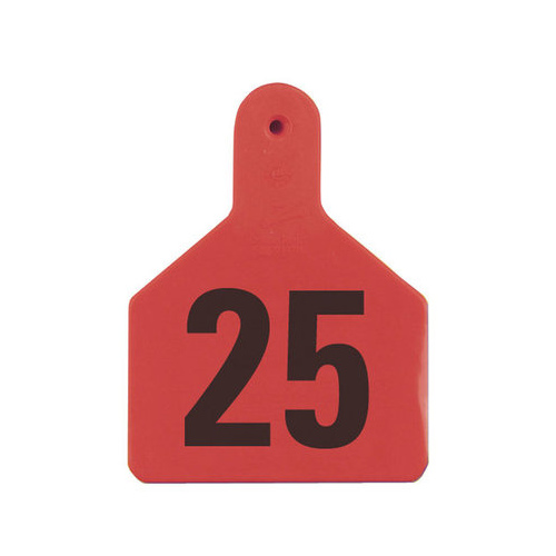 Z Tags 22712296 Z Tags 1-PC Pre-Numbered Laser Print Calf Tags, Numbers from 1 - 25, Red