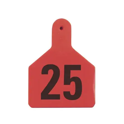 Z Tags 22712296 Z Tags 1-PC Pre-Numbered Laser Print Calf Tags, Numbers from 1 - 25, Red