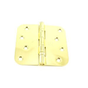 4" x 4" 5/8 Radius Full Mortise Residential Weight Ball Bearing Hinge # 034515 Bright Brass Finish
