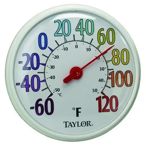 TAYLOR 6714 12" Color Dial Patio Thermometer Multicolored