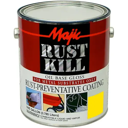 Rust Kill Oil Base Gloss Rust-Preventative Coating 1 Gallon - Safety Yellow