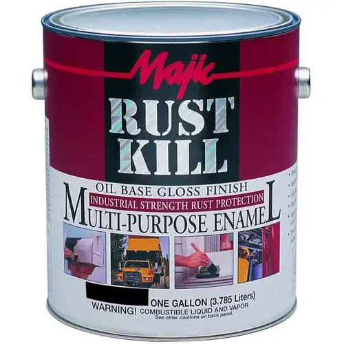 Rustkill Rust-Preventive Coating, Matte, Black, 1 gal Can