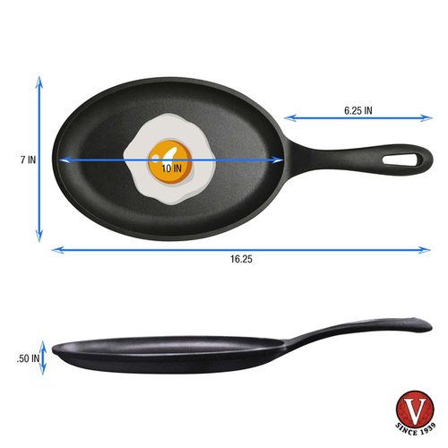 Creative Home Kitchen, LLC SKL-218 Victoria Cast-Iron Fajita Skillet