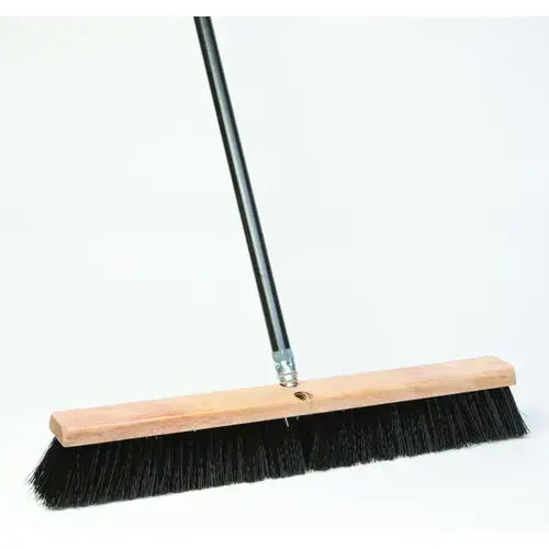 DQB 09961 Floor Sweep Black Poly Bristles 24" x 3" with 60" Steel Handle