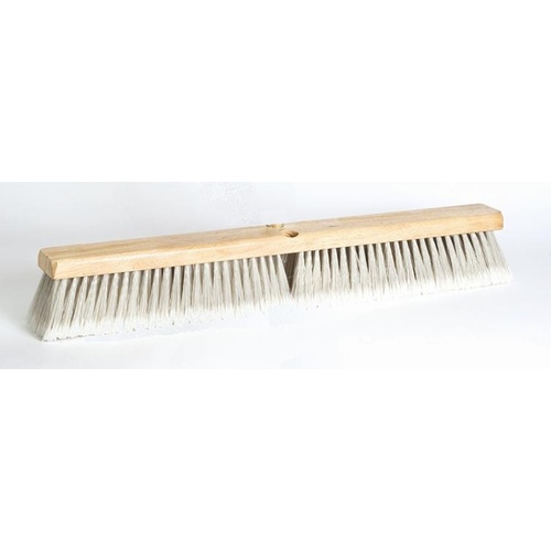 Floor Sweep Synthetic Bristles 18" x 3" with Wood Block Head Beige and Gray