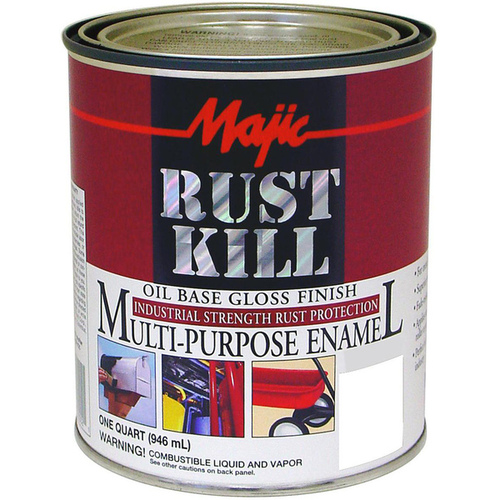 Rustkill Rust-Preventive Coating, Semi-Gloss, White, 1 qt Can