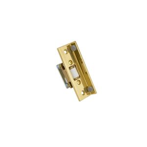 Combination Roller Latch and Applied Stop Bright Brass Finish