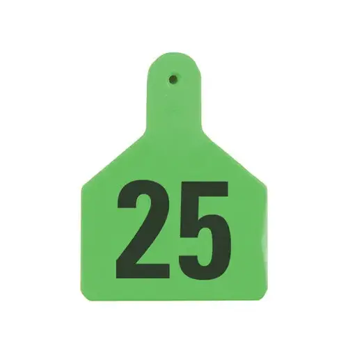 Z Tags 22712284 Z Tags 1-PC Pre-Numbered Laser Print Calf Tags, Numbers from 1 - 25, Green