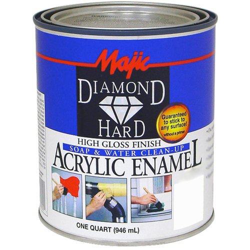 Majic Paints 8-1500-2 Diamondhard Anti-Rust Acrylic Paint, High Gloss White, Qt.