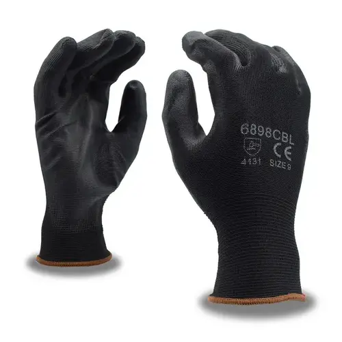 Black Polyester Shell 13-Gauge Gloves - Extra Larg - 2 per pack x12 packs